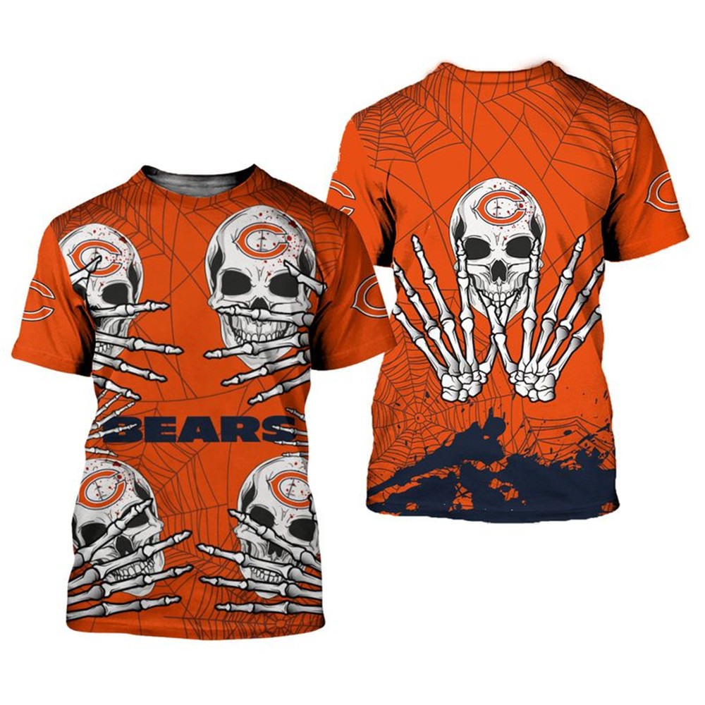 Chicago Bears T-shirt skull for Halloween graphic