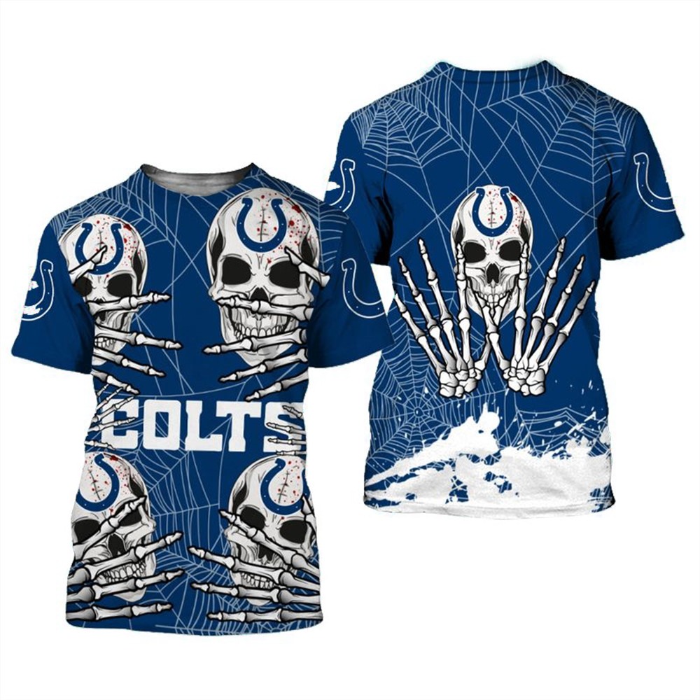 Indianapolis Colts T-shirt skull for Halloween graphic