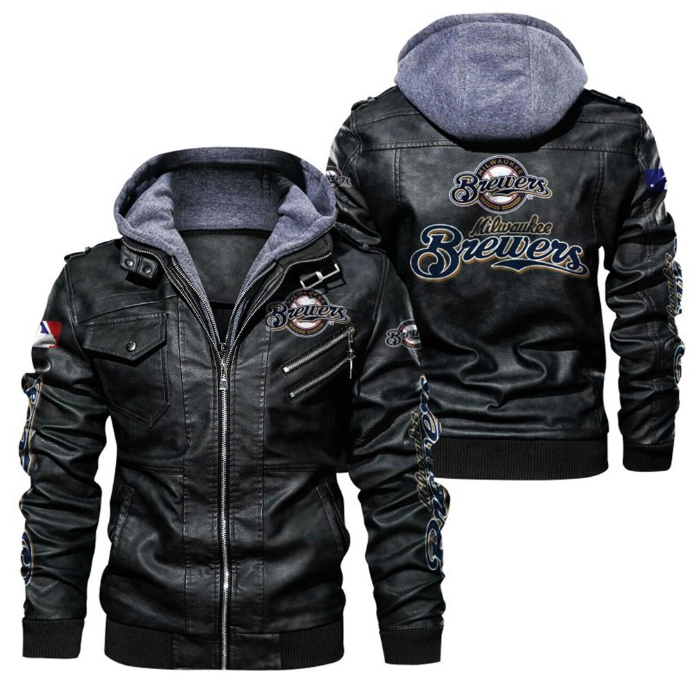 Milwaukee Brewers Leather Jacket gift for fans -Jack sport shop
