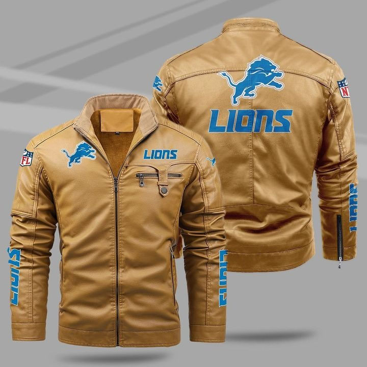 Detroit Lions Leather Jacket new style 2022 -Jack sport shop