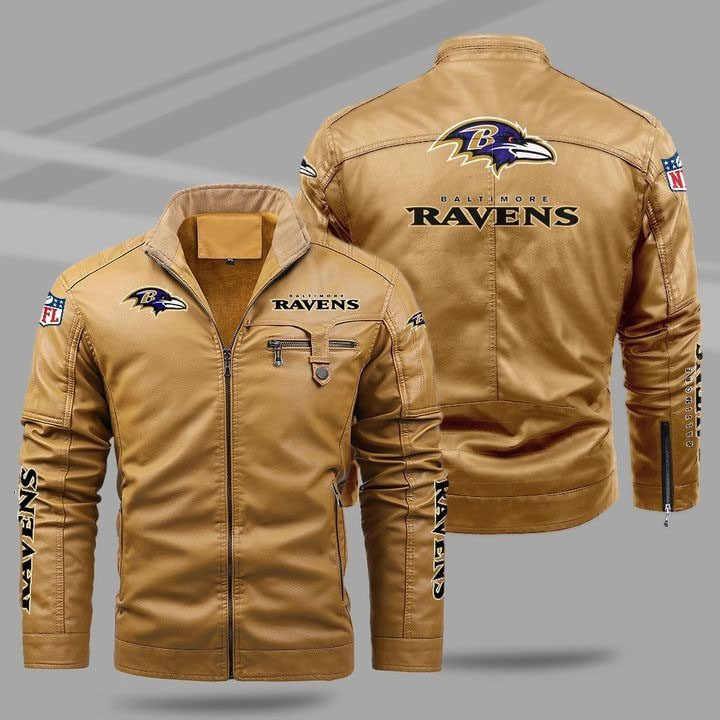 Baltimore Ravens Leather Jacket new style 2022 -Jack sport shop