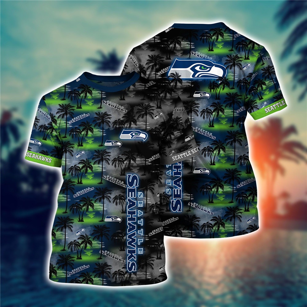 Seattle Seahawks All Over Print 3D Shirt Coconut  Tree Hawaii Pattern Gift