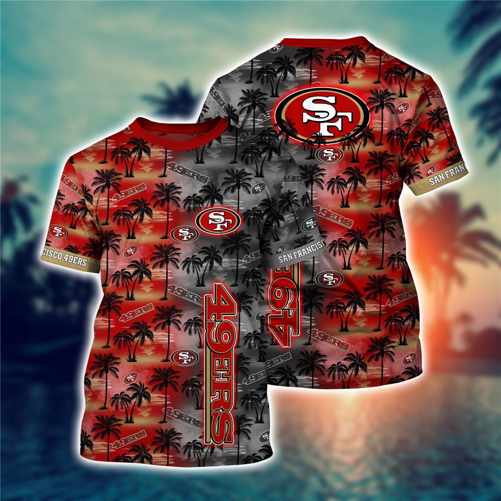 San Francisco 49ers All Over Print 3D Shirt Coconut  Tree Hawaii Pattern Gift