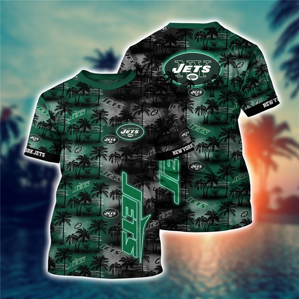 New York Jets All Over Print 3D Shirt Coconut  Tree Hawaii Pattern Gift
