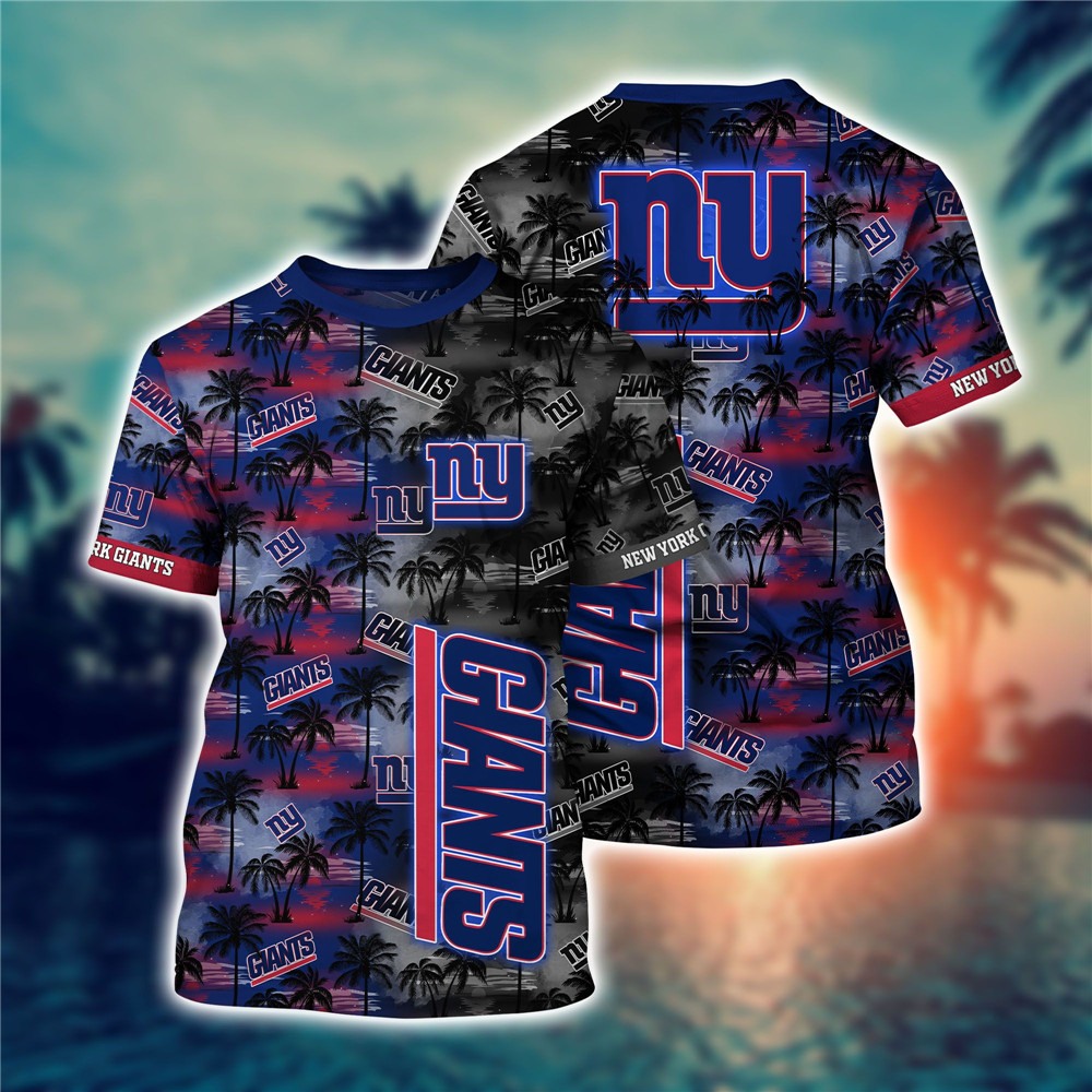 New York Giants All Over Print 3D Shirt Coconut  Tree Hawaii Pattern Gift