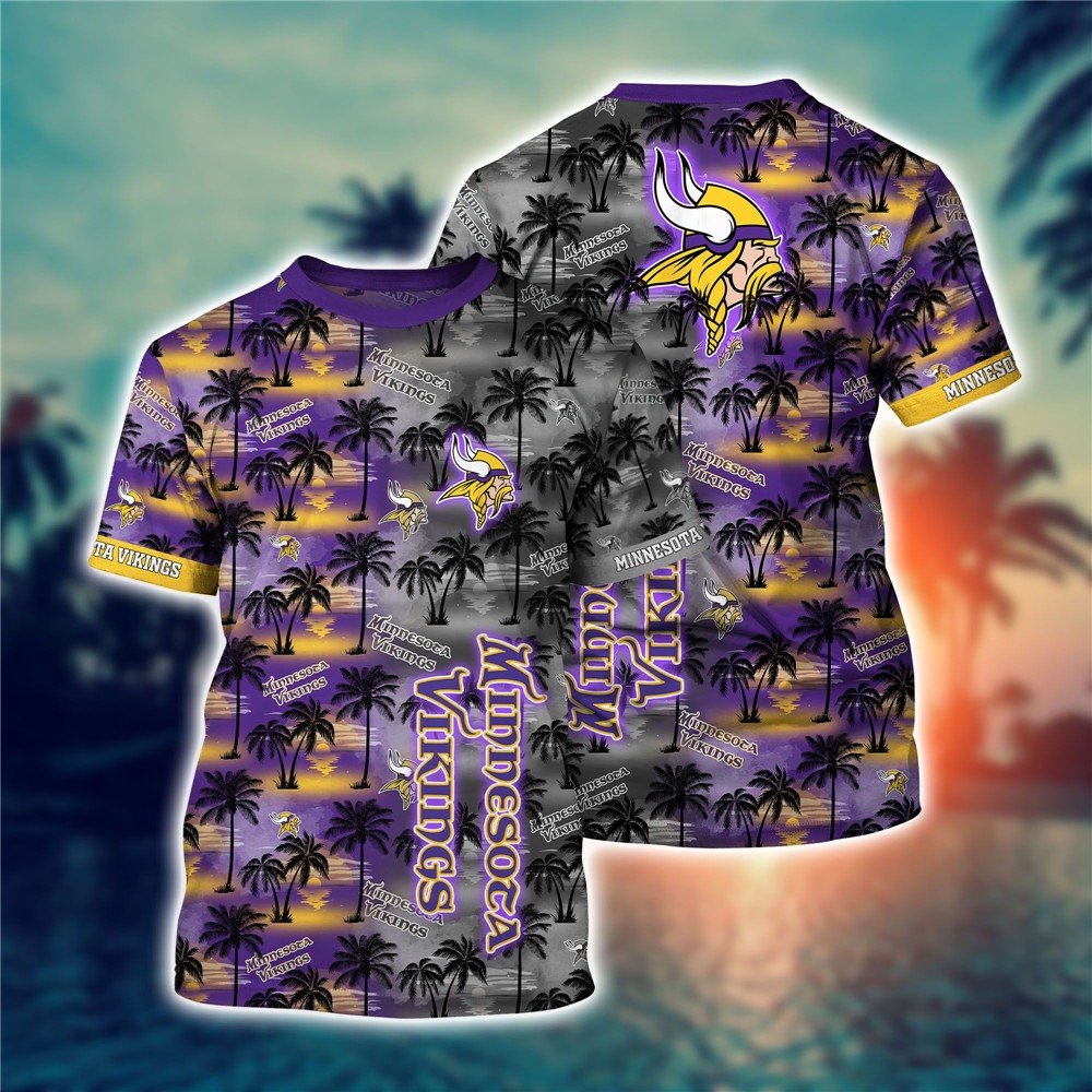 Minnesota Vikings All Over Print 3D Shirt Coconut  Tree Hawaii Pattern Gift