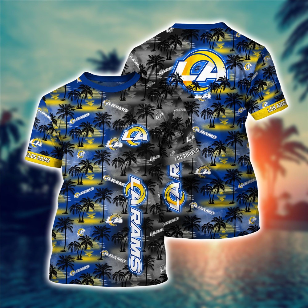 Los Angeles Rams All Over Print 3D Shirt Coconut  Tree Hawaii Pattern Gift