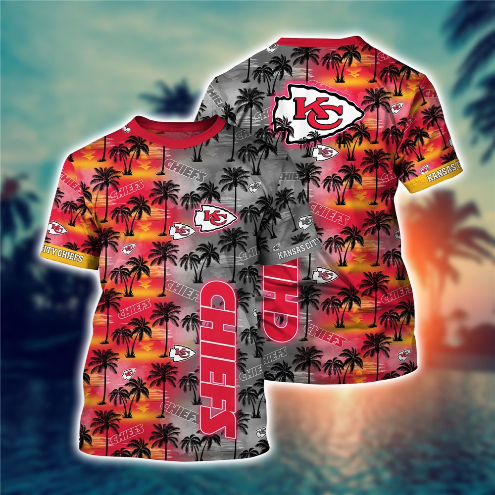 Kansas City Chiefs All Over Print 3D Shirt Coconut  Tree Hawaii Pattern Gift