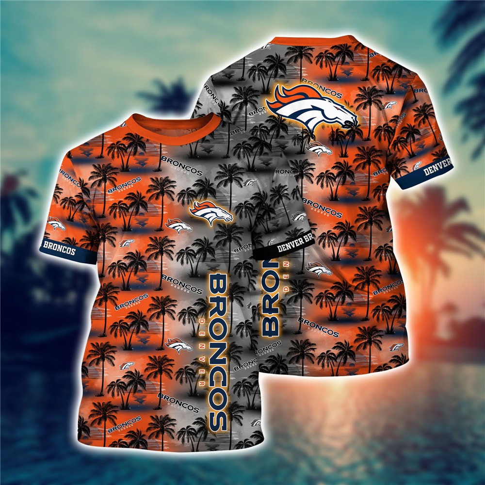 Denver Broncos T-shirtsCoconut  Tree Hawaii Pattern Gift