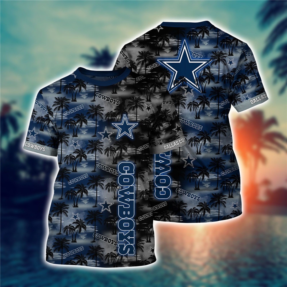 Dallas Cowboys All Over Print 3D Shirt Coconut  Tree Hawaii Pattern Gift