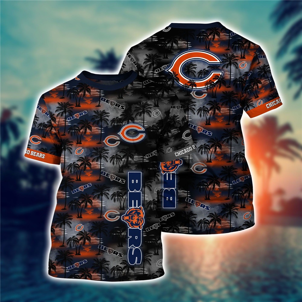Chicago Bears All Over Print 3D Shirt Coconut  Tree Hawaii Pattern Gift
