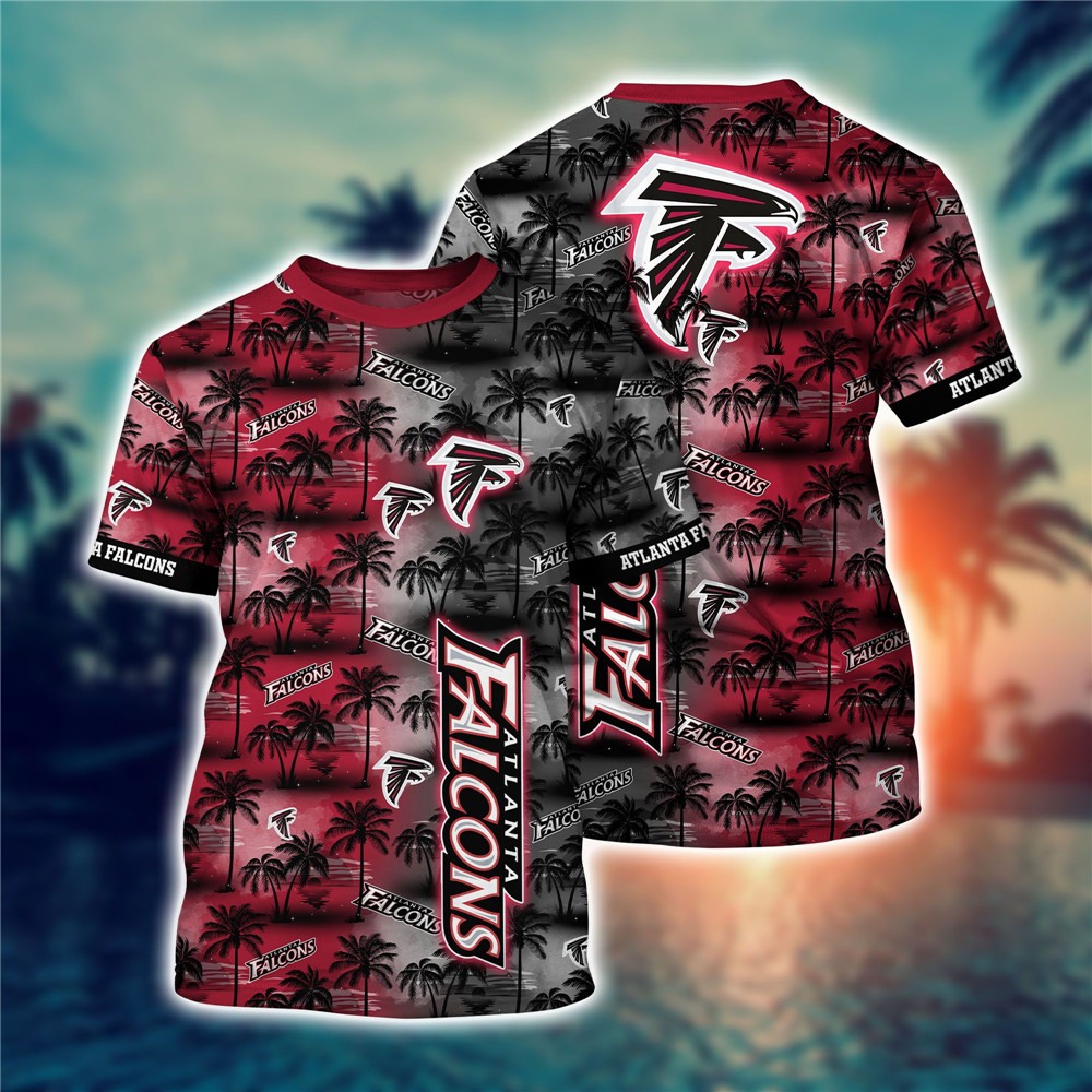 Atlanta Falcons All Over Print 3D Shirt Coconut  Tree Hawaii Pattern Gift