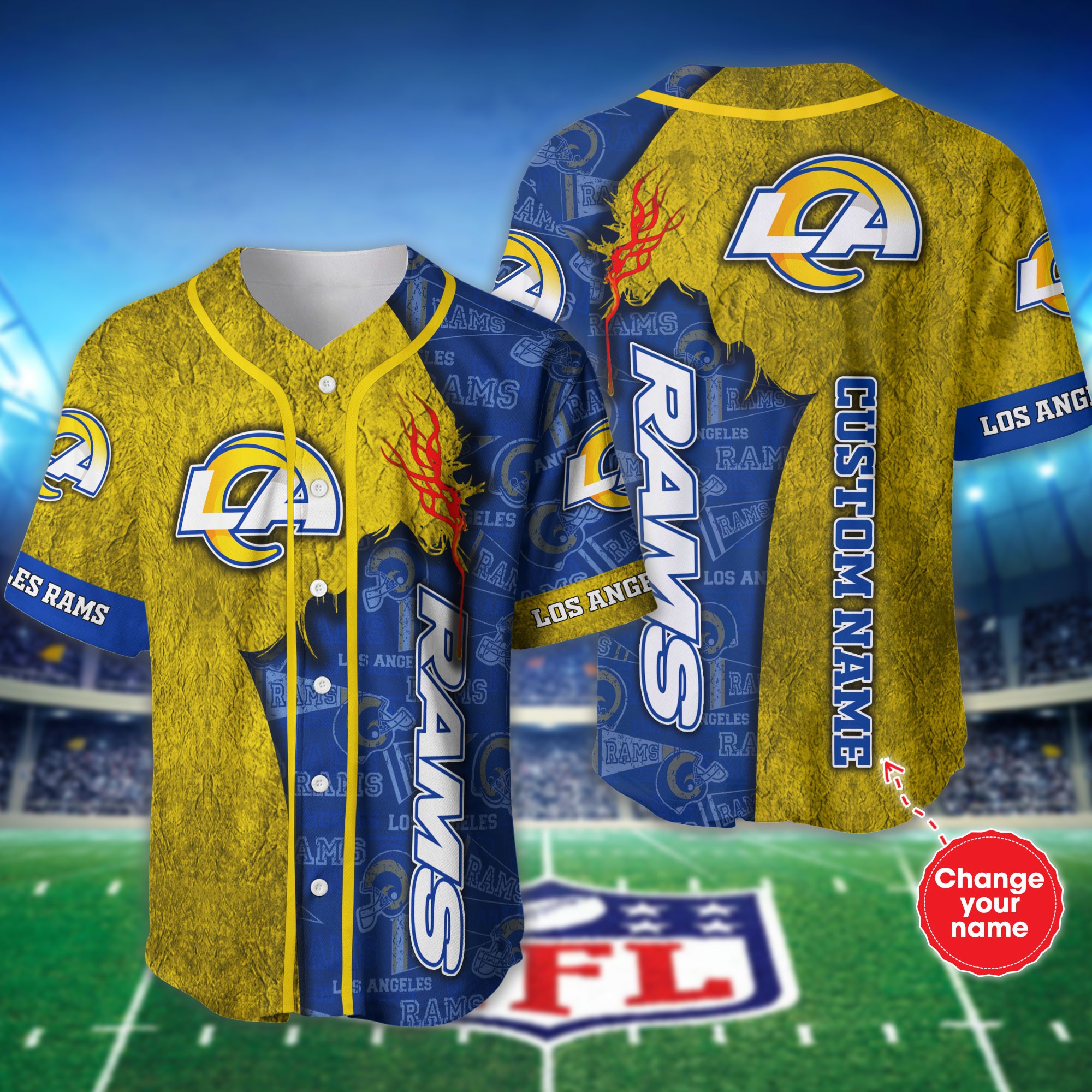 NFL Personalized Los Angeles Rams Baseball Jersey shirt for fans -Jack ...