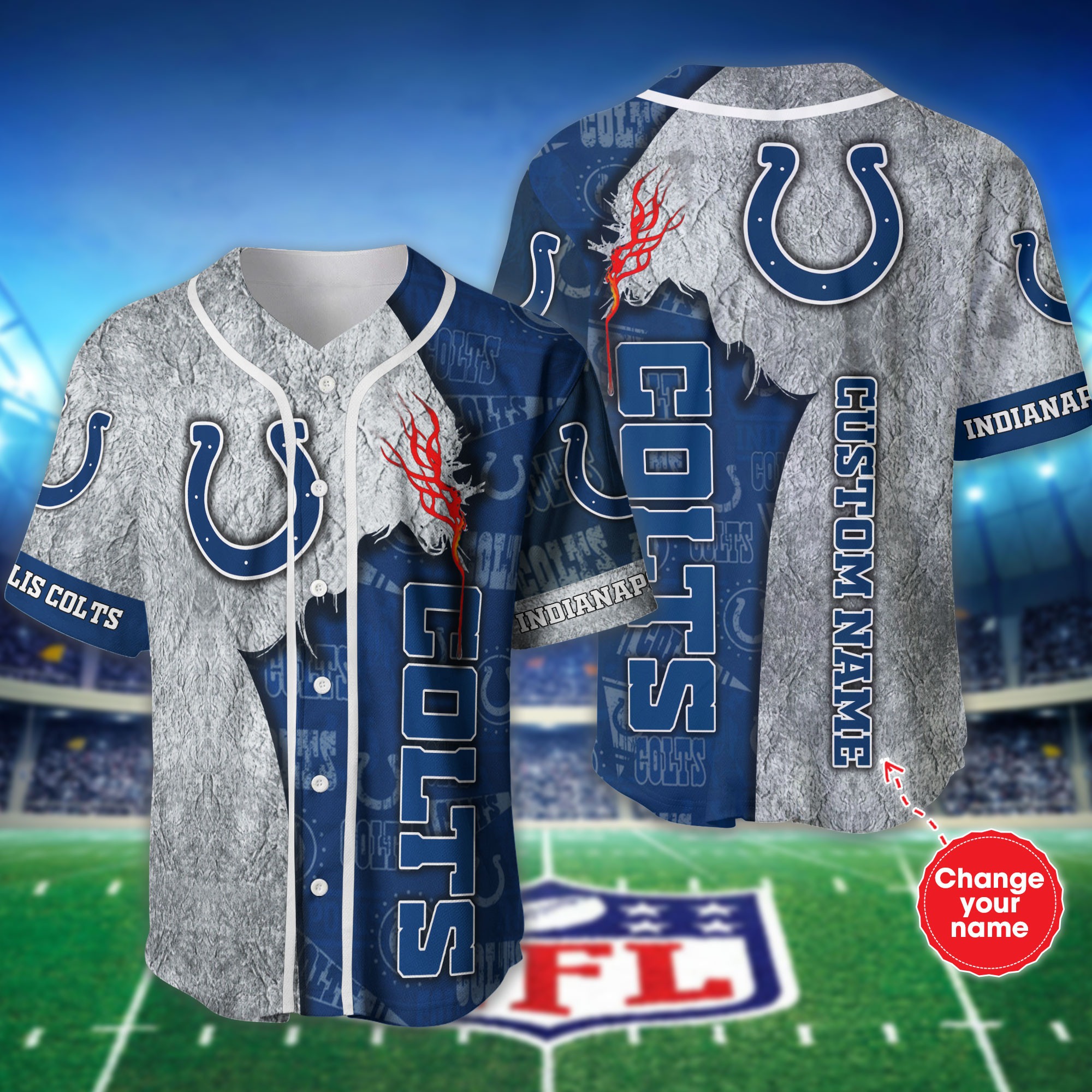 Personalized Indianapolis Colts Baseball jersey shirt for fans Jack