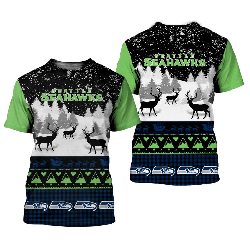 Seattle Seahawks 3D Shirt - All Over Print Gift For Christmas, For Fans