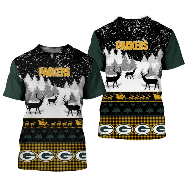 Green Bay Packers 3D Shirt - All Over Print Gift For Christmas, For Fans