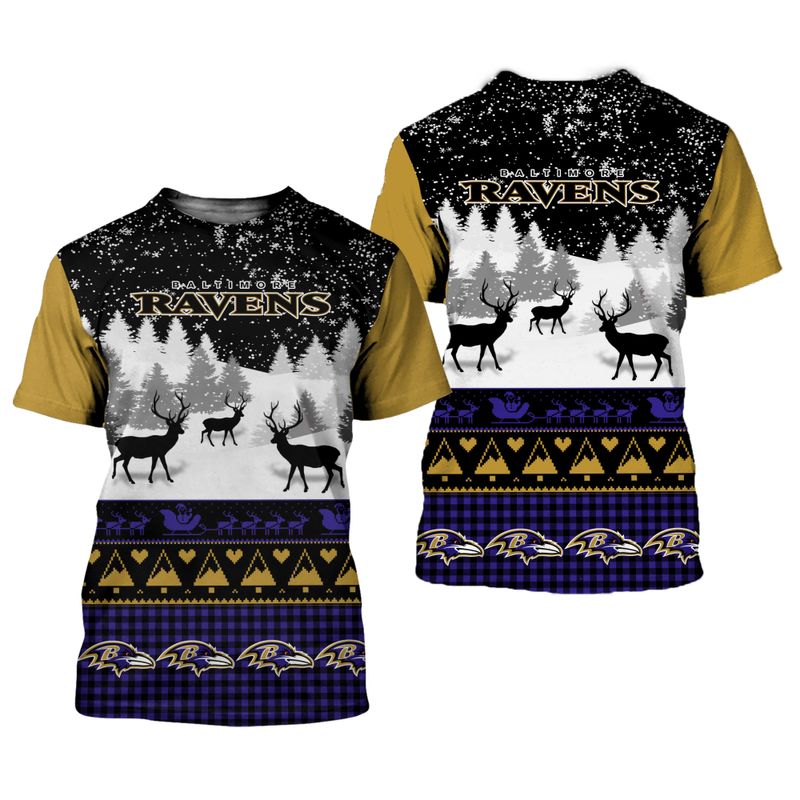 Baltimore Ravens 3D Shirt - All Over Print Gift For Christmas, For Fans
