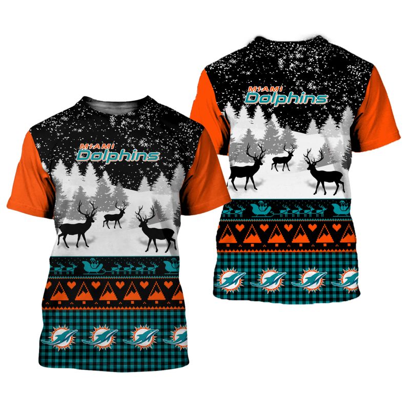 Miami Dolphins 3D Shirt - All Over Print Gift For Christmas, For Fans