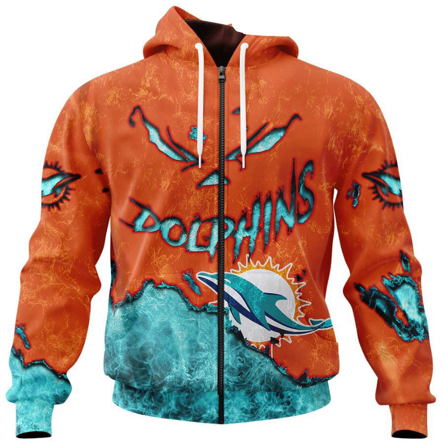 Miami Dolphins Hoodie 3D devil eyes gift for fans -Jack sport shop