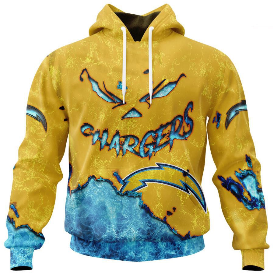 Los Angeles Chargers Hoodie 3D devil eyes gift for fans -Jack sport shop