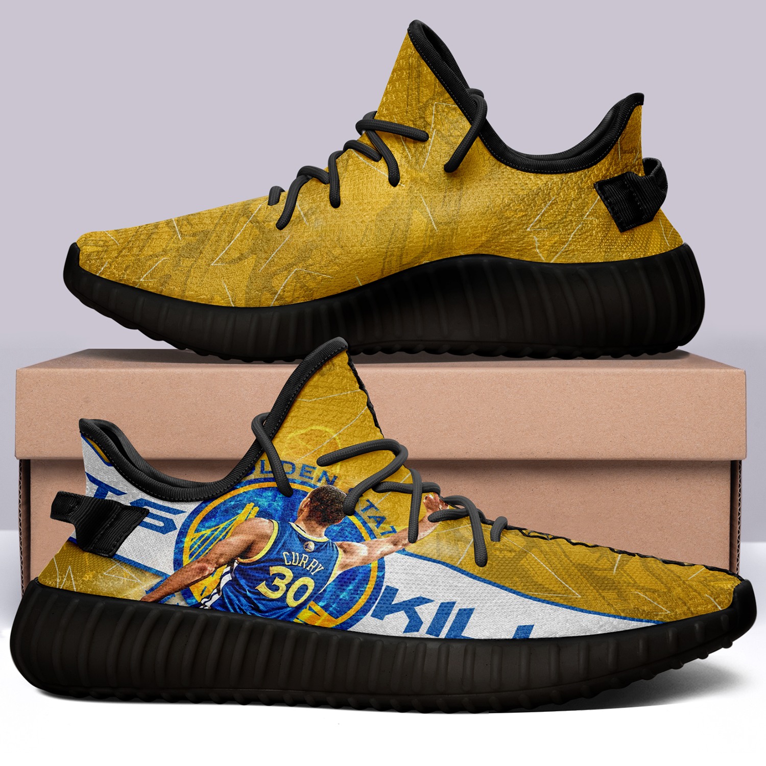 Golden State Warriors Shoes Customize Sneakers Yeezy Shoes for fans ...